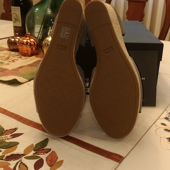 COACH Wedge Suede Sandals - Picture 6 of 8
